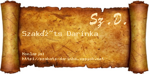 Szakáts Darinka névjegykártya